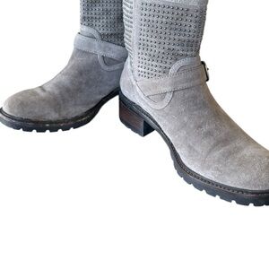 Coach Gray Studded Heeled Boots